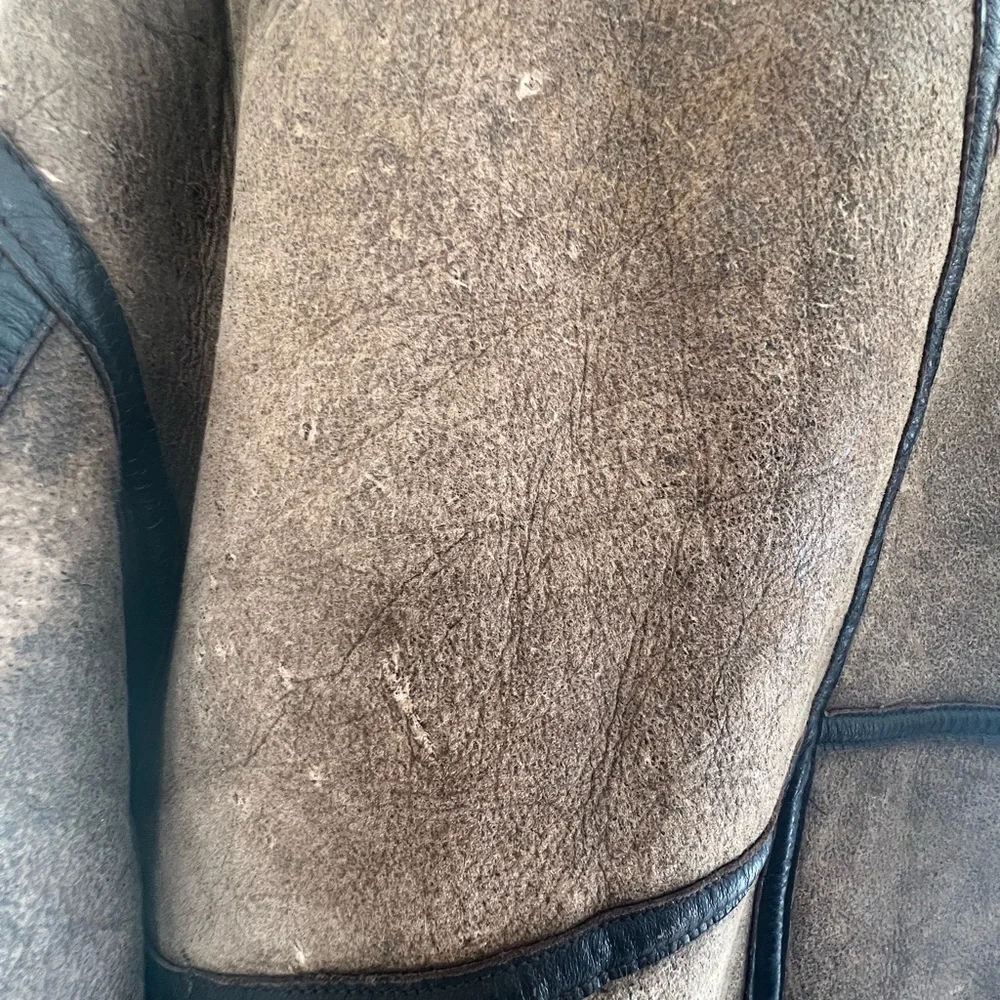 Men's Shearling Aviator Jacket - Brown - Picture 10 of 15